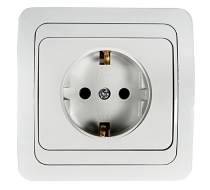 Розетка IN HOME Classico 1гн с З/К с/у белая IP20 /2028-W/