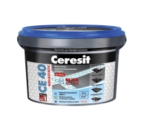 Затирка Ceresit СЕ А 40 2-10мм серебр.-сер. (эл, водооттал.,противогриб.) 2кг