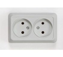 Розетка IN HOME Bolleto 2гн без З/К о/у белая IP20 /7102-W/