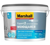 Краска ВД Marshall Export-2 для стен и потолков глубокоматовая база BW ( 4,5л) 5248810