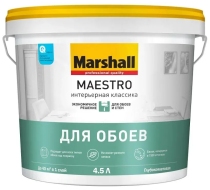 Краска ВД Marshall Maestro Интерьерная Классика для стен и потолков глубокоматовая ( 4.5л) 5248792