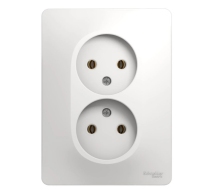 Розетка 2гн без З/К с/у белый в сборе 16А Glossa Schneider Electric GSL000120