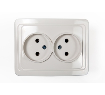 Розетка IN HOME Classico 2гн без З/К с/у белая IP20 /2102-W/