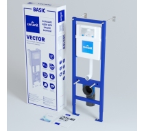 Комплект CARINA XL CO DPL EO slim инсталляция VECTOR кнопка CORNER пластик белый