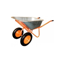 Тачка строительная двухколесная усиленная Мастер 110л. 300кг. Литое колесо
