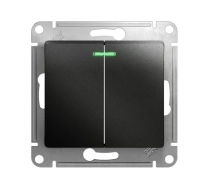 Выключатель 2кл с подсв с/у антрацит механизм Glossa Schneider Electric GSL000753