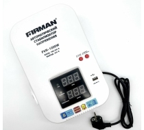 Стабилизатор FIRMAN FVR-1000W(однофаз, релейн, настен, цифр. дисплей, 1000Вт, 100-260В, USB, 3.2кг)