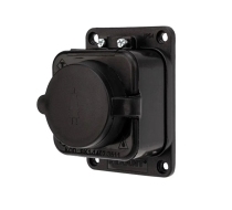 Колодка 1гн с 3/К черная каучук с крышкой настенная 16А IP54 REXANT 111-111