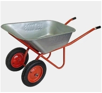Тачка строительная жвухколесная WB6418S 100л. 200кг. цинк. пневмо колесо 14