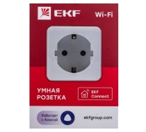 Умная розетка с З/К 16А EKF Wi-Fi HomeConnect белая RCS-1-WF