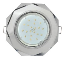 Светильник Экола GX53/H4 Glass 8-угол. с прям. гранями FM538AECH