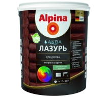 Лазурь лессирующий антисептик для дерева Альпина Аква махагон 2.5л.