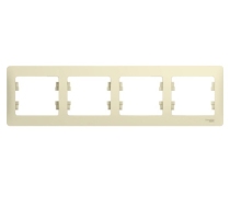 Рамка 4гн крем Glossa Schneider Electric GSL000204