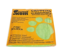 Салфетка микрофибр. 30*30см зеленая, М-03 Рыжий кот 310226