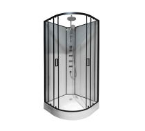 Душевая кабина 90x90x(190+15)см с низким поддоном 15см, прозрачное закаленное стекло 5 мм CS-21811