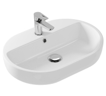 Раковина встраиваемая CASPIA 60 OVAL 1 отв., овальная, белая