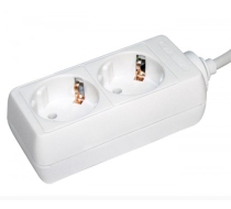 Удлинитель 2гн с 3/К 3м белый ПВС 3х1мм2 У02 IP20 IEK WYP10-16-02-03-Z-N