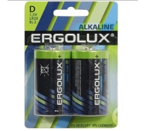 Батарейка «Ergolux» Alkaline LR20 BL-2   (2*D-блистер  48 комп.)/11752/871065
