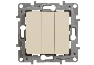 Выключатель Etika Legrand 3кл с/у крем авт. клем. механизм 672313