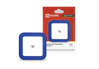 Ночник светодиод квадрат с датчиков освещения синий NLE03-SB-DS IN HOME