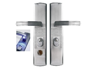 Ручка сплошная на планке с подсв. Classic light для китайских металлических дверей (правая) 013271