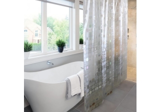 Штора д/ванн/комнаты 182х182см ПВХ Meiva, Gravity прозрачный