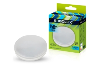 Лампа светодиодная «Ergolux» LED GX53 15W, 130Вт (GX53) 4500К  (1/10/100шт)/14239/890677