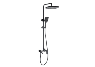 Душевой гарнитур Azario AZ-20BS Arizona Square со смесит. для ванны прямоугольная, черная