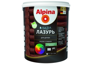 Лазурь лессирующий антисептик для дерева Альпина Аква сосна 2.5л.