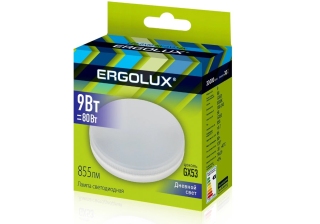 Лампа светодиодная «Ergolux» LED GX53  9W, 80Вт (GX53) 6500К  (1/10/100шт)/14309/891469