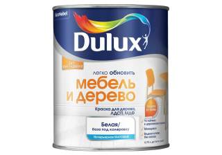 Краска ВД Dulux Мебель и Дерево для дерева, ЛДСП, МДФ матовая база BW (0,75л) 5327291