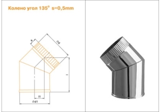 Колено для дымохода (нерж.) 200*45