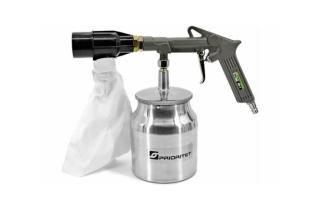 Пистолет пескоструйный пневм. PRIORITET ПП-1(3-5 бар расход 110л/мин  бак 1000мл  EURO разъем)