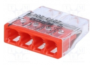 Клемма на 4 пров. 2273-204 (0,5-2,5мм) без пасты (100шт/упак) WAGO