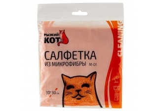 Салфетка микрофибр. М-01 синий 30*30см Рыжий Кот 212277