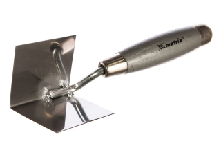 Кельма для внутренних углов из нерж. стали,80х60х60мм, деревянная ручка  /86308/ Matrix