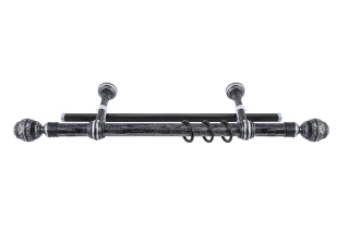 Карниз d28мм Валанс + У-шина 2,0м черненое серебро/патина