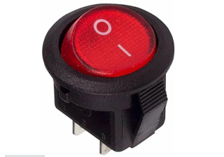 Выключатель клавишный круглый 250V 3А (2с) ON-OFF красный Micro REXANT 36-2511