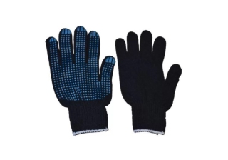Перчатки х/б с ПВХ покрытием 4 нити Точка черные
