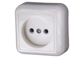 Розетка IN HOME Bolleto 1гн без З/К о/у белая IP20 /7022-W/