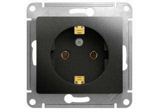 Розетка 1гн с 3/К с/у антрацит механизм 16А Glossa Schneider Electric GSL000743