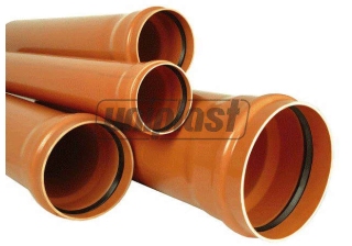 Труба ПВХ, Dпласт 200х2,0 (оранжевая) с резинкой