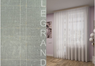 Тюль Лен 500х260 с утяжелителем белый с золотом