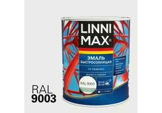 Грунт-эмаль быстросохнущая по ржавчине LINNIMAX RAL 9003 белая шелковисто-матовая 0.75л.