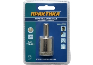 Коронка алмазная ПРАКТИКА Мастер по стеклу и керамике 25мм 777-291