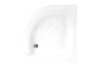 Поддон стальной 90х90х15 LG900С полукруглый толщина стенок 0,9 мм, отверстие для слива 5 см