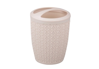 Стакан для ванной комнаты Вязаное плетение бежевый М6876