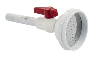 Набор для летнего душа из АБС пластика, лейка D-90 мм, сгон - 120 мм, кран 1/2 г/ш, цвет БЕЛЫЙ (6144