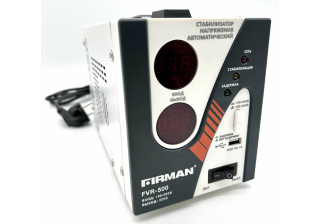 Стабилизатор FIRMAN FVR-500 (однофаз, релейн, напольн, цифр. дисплей, 500Вт, 100-260В, USB, 2.5кг)