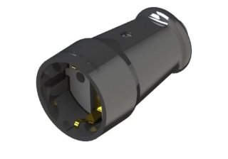 Розетка штепсельная с/з 16А, 250В, IP20, Черный (1/30/300шт) /1008-S NE-AD